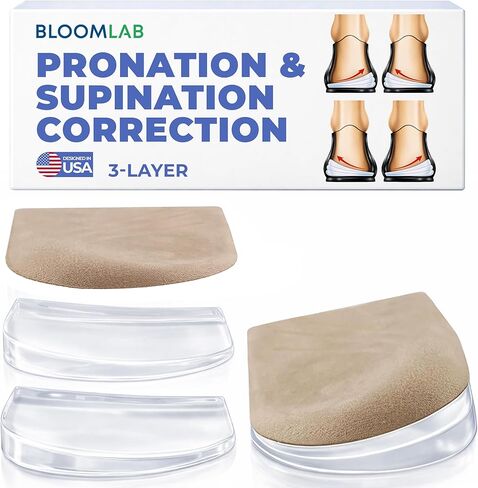 Heel Wedge Inserts for Supination & Pronation Correction, 3 Layers Gel Adjustable, Foot Pain Relief Support, Comfort Cushion Insoles for Women/Men in Kuwait