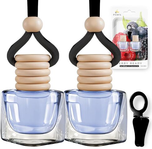معطرات الهواء للسيارات للنساء - حزمة العطور الأزهار من 2 طالما تدوم السيارة معطر الهواء | Diffuser عطر Car Eliminator مع الزيوت الأساسية | مقطع تنفيس معطر الهواء للسيارات in Kuwait