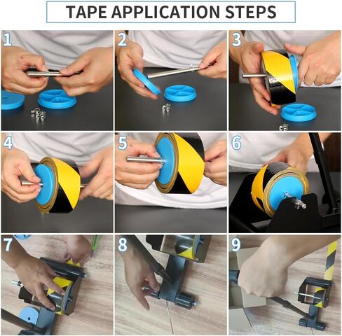 BAUSATZ Floor Tape Marking Machine,Manual Pushing Tape Marking Machine with Rubber Roller Manual Floor Tape Applicator,Used for Floor Marking, Decoration Protection and Laying in Kuwait