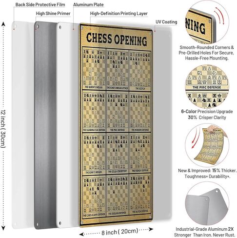 Metal Tin Sign Poster for Game Room Chess Players Decor 8x12 Inch in Saudi Arabia