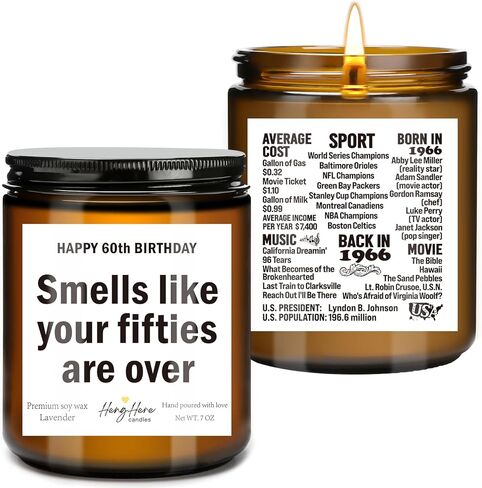 هدايا عيد الميلاد الستين للنساء الرجال ، هدية عيد ميلاد سعيد 60 له ، شموع عيد ميلاد تبلغ من العمر 60 عامًا للنساء يبلغون من العمر 60 عامًا ، ويؤذي الجسد الشمعة لنسخة محدودة 1965 in Kuwait