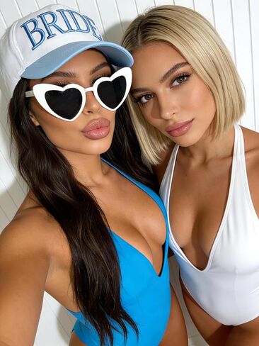 Bride Trucker Hat Baseball Cap Bride Accessories for Bachelorette Party Bridal Hat Headwear Bach Party Decorations Wedding Blue in Kuwait