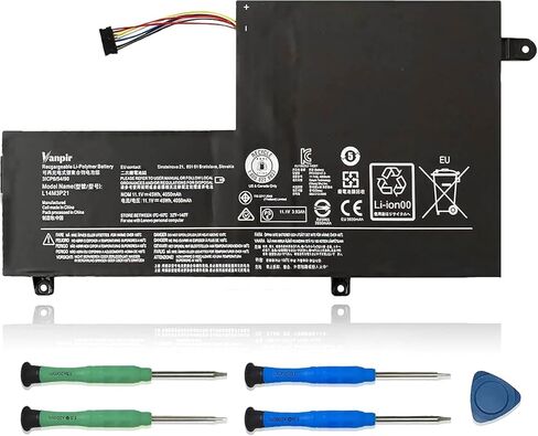 Vanpir L14M3P21 بطارية الكمبيوتر المحمول 11.1V 45Wh 4050mAh بديلة لجهاز Lenovo IdeaPad 310S 320S 500S 510S 520S Edge 2-1580 Flex 3 1470 1480 Flex 4 1570 1580 Series L14L3P21 L14M2P21 L14L2P21 L15M3 بي بي0 in Kuwait