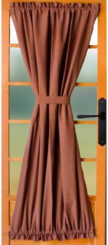 لوحة باب فرنسية من القطن باللون الأسود مقاس 42 بوصة × 72 بوصة من Newbury Gingham من شركة Primitive Home Decors in Kuwait