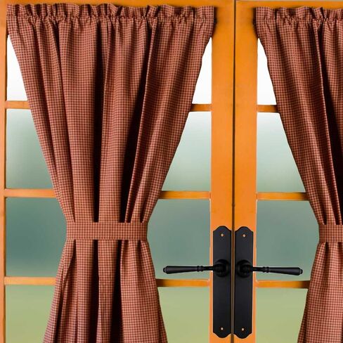 لوحة باب فرنسية من القطن باللون الأسود مقاس 42 بوصة × 72 بوصة من Newbury Gingham من شركة Primitive Home Decors in Kuwait