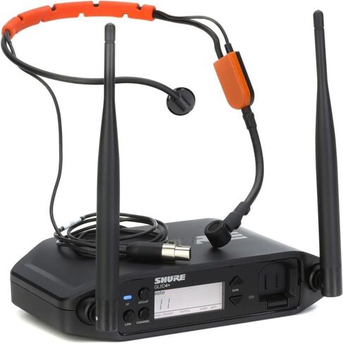 نظام الميكروفون اللاسلكي الرقمي Shure GLXD14+/SM31 ثنائي النطاق Pro للياقة البدنية والتمارين الرياضية - عمر البطارية 12 ساعة، نطاق 100 قدم | SM31FH ميكروفون سماعة رأس للياقة البدنية، جهاز استقبال أحادي القناة in Saudi Arabia