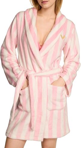 Victoria's Secret Short Cozy Robe, Robes for Women, Black (XS/S) in Saudi Arabia