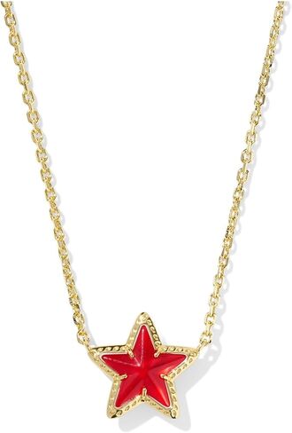 Kendra Scott Cassidy Short Pendant Necklace, 14K Gold-Plated Brass, Fashion Jewelry for Women, Red White Blue Star Illusion in Saudi Arabia