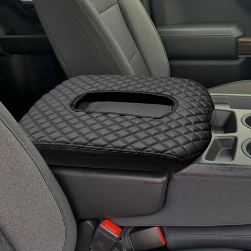 تغطية وحدة التحكم المركزية متوافقة مع Chevy Silverado/GMC Sierra 2019-2021 2022 2023 2024 2025 ، قفزة مقعد Console Arms Cover ، Black in Kuwait