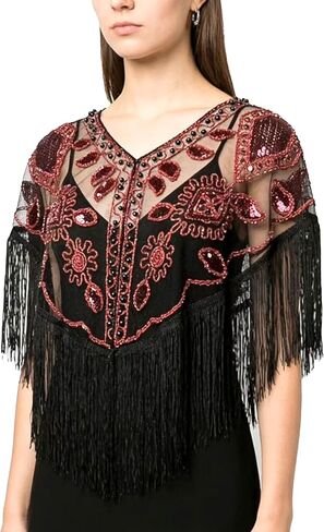 في عشرينيات القرن العشرين ، شال خمر ، شال ، لفات النساء والشالات الرسمية ، القطع السوداء الأسود ، غلاف المساء الأزهار الذهبية in Kuwait