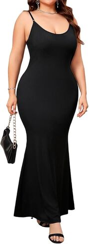 Zomva Plus Size 1x-4X Women Women Intip-in Slip Maxi Dress Fress Frick Admable BodyCon Long Dress Cocktail Party in Kuwait