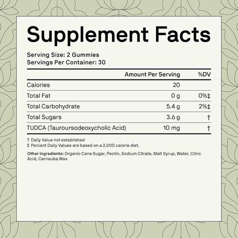 Nutriissa Tudca Gummies - الدعم الصحي للكبد والجهاز الهضمي مع الأملاح الصفراء - EPEB معتمدة للنقاء والرة - 60 من النكهة النكهة النكهة in Kuwait