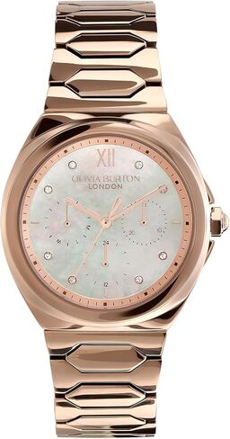 Olivia Burton Lustre Women's Multifunction Watch, Stainless Steel Bracelet, Water Resistant up to 3ATM/30 Meters, Elegant, London-Inspired Design, Gift for Her, 36mm in Kuwait