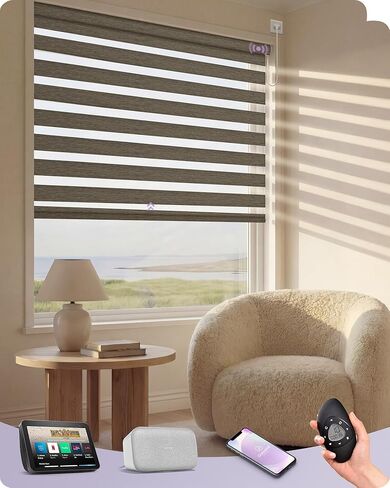 Graywind Zebra Blinds 100% Blackout Horizontal Light Filtering Cordless Window Shades Roller Blinds with Valance for Home and Office (Zebra Blind Fabric Samples) in Kuwait