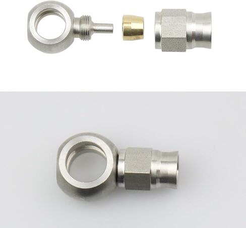 الفولاذ المقاوم للصدأ 45 درجة فرامل خرطوم الفرامل نهاية تركيب حفرة العين البانجو قطر 10.2 مم M10 إلى خط خرطوم الفرامل AN3 PTFE مع الزيتون النحاسي in Kuwait