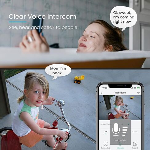 كاميرات داخلية لاسلكية من ieGeek لأمن المنزل، كاميرا WiFi صغيرة داخلية 1080 بكسل، صوت ثنائي الاتجاه، إنذار مستشعر الحركة، تطبيق الهاتف، للمنزل/مراقبة الطفل/كاميرا الحيوانات الأليفة، تعمل مع Alexa، عبوتان in Kuwait