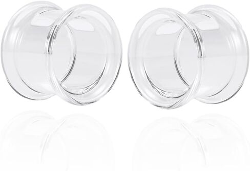 DOEARKO Glass Ear Gauges Plugs and Tunnels Double Flared Hypoallergenic Clear and Color Gauges for Ears Expander Body Jewelry in Saudi Arabia