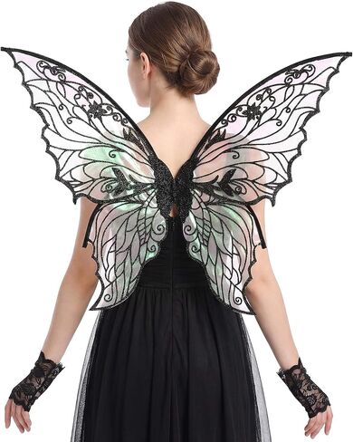 أجنحة خرافية للنساء مع قفازات الدانتيل ، أجنحة تأثيري الفراشة ، أجنحة الأزياء القزحية للتصوير الفوتوغرافي للبالغين in Kuwait