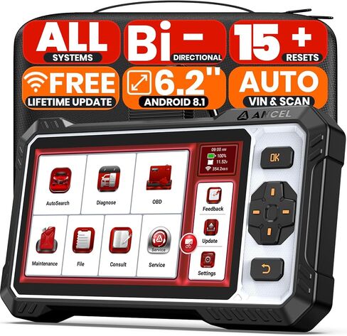 ANCEL OBD2 Scanner FX6100 Bidirectional Scan Tool, All Systems Car Scanner Diagnostic Tool with Active Test, 15+ Reset Services, Oil Light/EPB/BMS/ABS Bleeding/SAS Reset, CAN-FD FCA Support, AutoVIN in Kuwait