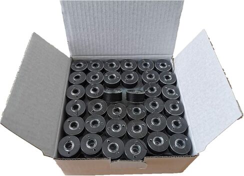 Doublelin, Prewound bobbins, Plastic Sided, Size A, Class 15, 15J, SA156, 144pcs, White Color, 100% Polyester, 75D/2 140 Yards, Compatible with Most Babylock, Berenia, Brother, Janome, Juki, Singer in Kuwait