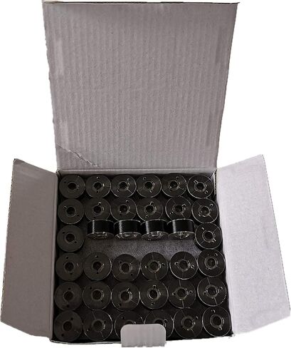 Doublelin, Prewound bobbins, Plastic Sided, Size A, Class 15, 15J, SA156, 144pcs, White Color, 100% Polyester, 75D/2 140 Yards, Compatible with Most Babylock, Berenia, Brother, Janome, Juki, Singer in Kuwait