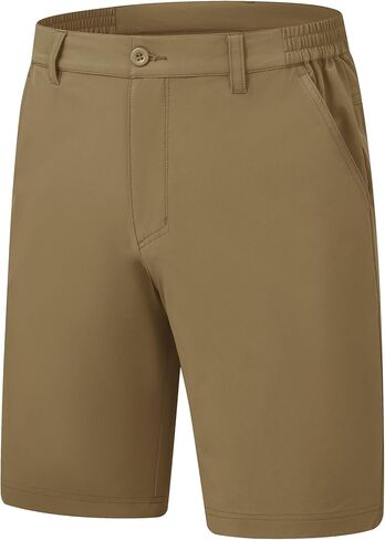 Rdruko Men's Golf Stretch Shorts 9 Inch Inseam Casual Dress Elastic Waist Flat Front Dry Fit Shorts with 5 Pockets in Saudi Arabia