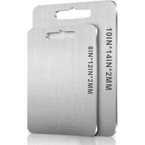 Titanium Cutting Board - 100% Pure Titanium, Double Sided Metal Chopping Board for Meat and Veggies, Ideal for Home and Outdoor Cooking (10in*14in*0.08in) in Saudi Arabia