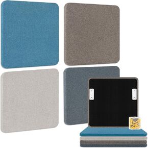 BUBOS 4 PCS Acoustic Panels,24''x12'' Fabric Soundproof Wall Panels,Self-adhesive Sound Absorbing Panels for Studios, Office, Home Theater (Black) in Saudi Arabia