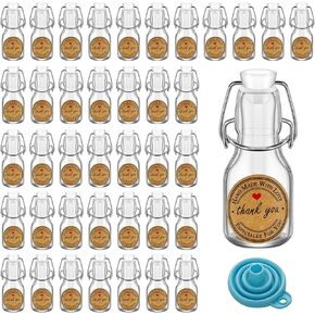 White 2 oz Mini Swing Top Glass Bottles, 60ML Mini Storage Bottles, with Lids Kraft Decoration,Small Glass Bottles,for Wedding Themed Party Favors (20) in Kuwait