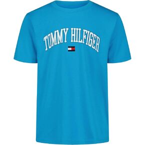 Tommy Hilfiger Boys' Short Sleeve Graphic Crew Neck T-Shirt, Soft, Comfortable, Relaxed Fit, Script H Navy Blazer, 8 in Kuwait