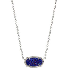 Kendra Scott Womens Elisa Pendant Necklace Silver Red White Blue Star Illusion One Size in Kuwait