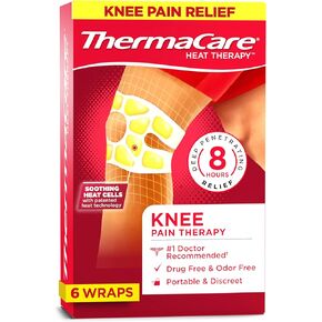 ThermaCare Knee HeatWraps – Targeted Knee Pain Relief with 8-Hour Therapeutic Heat – Flexible, Discreet, Drug-Free & Portable Heat Therapy, (4 Count) in Kuwait