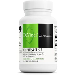 DAVINCI Labs L-Theanine - Brain Function Supplement - Helps Support Relaxation, Focus, Calm Feelings & More with Suntheanine L-Theanine* - 120 Vegetarian Capsules in Kuwait