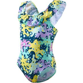 ملابس سباحة قطعة واحدة للفتيات بدلة استحمام للأطفال الصغار ملابس سباحة لطيفة سريعة الجفاف مخططة مكشكشة مقاس الأزهار 2-10T in Kuwait