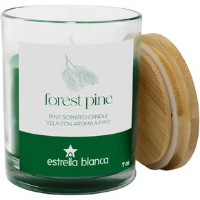 Aromatic Candle 7oz Wooden Top - Forest Pine, Long-Lasting Scented Candle in Saudi Arabia