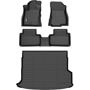 Binmotor-All Weather Custom Floor Mats for Acura MDX 2014-2020(only for 7 Seat, No Hybrid Models),1st & 2nd & 3rd Row Full Set Car Mats TPE,Heavy Duty Car Floor Liners Accessories in Kuwait
