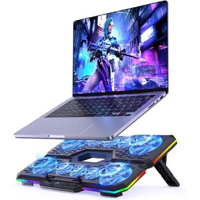Laptop Cooler10 Fans,Silent Laptop Cooling Pad,Cooler Dock for Laptop,Ergonomic Gaming Cooling Fan Pad,Slim Portable for 12-17.3 Inch Quiet Laptop Cooler Stand in Kuwait