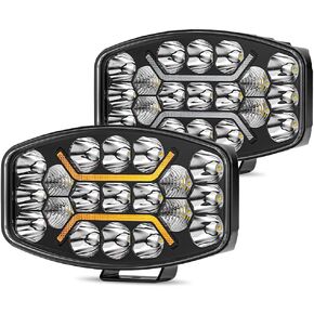 CO LIGHT 220W LED أضواء القيادة مع DRL، 40000 LM مستطيل LED أضواء القيادة الأبيض العنبر DRL بقعة الفيضانات كومبو شعاع الأضواء المساعدة لشاحنات ATV سيارة 4x4 بيك اب - 2PCS in Kuwait