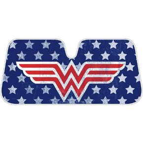 Wonder Woman Red Logo DC Comics الرسمية المرخصة من الزجاج الأمامي للزجاج الأمامي Sun-shad-accordion قابلة للطي Auto Sunshade للسيارة Suv Suv Blocks UV Rays Sun Visor Protecor in Kuwait