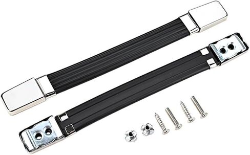 Guitar Amplifier Handle Vintage,PU Leather Internal Steel fixing Style Replacement Strap for Guitar Amplifiers Speaker (288, black2) in Kuwait