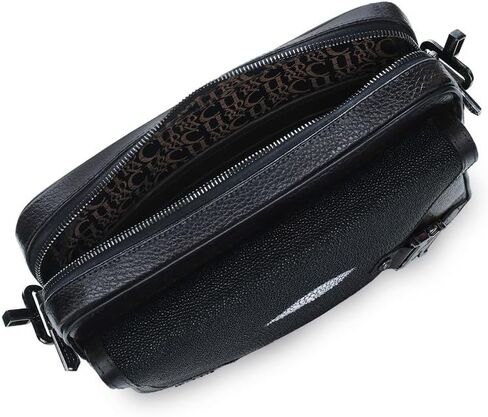 CUADRA | Stingray Leather Messenger Bag, Adjustable Strap BOC28MA Black in Kuwait