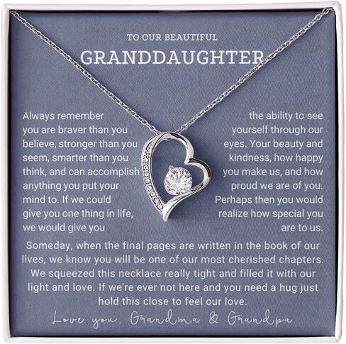 To Our Granddaughter Necklace, Granddaughter Necklace From Grandparents, Granddaughter Gifts From Grandma And Grandpa, Graduation Gift, Surprise Christmas, Happy Birthday Message Card #1 in Saudi Arabia