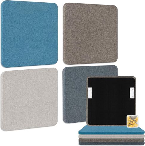 BUBOS 4 PCS Acoustic Panels,24''x12'' Fabric Soundproof Wall Panels,Self-adhesive Sound Absorbing Panels for Studios, Office, Home Theater (Black) in Saudi Arabia