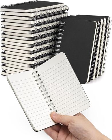 Spiral Notebooks Memo Pads 3x5 Bulk, 60 Packs Small Pocket Notebooks, Mini Notepads Black Cardboard Cover for Note-taking, Writing, Office, School, Work, College (60 Sheets/120 Pages) in Kuwait