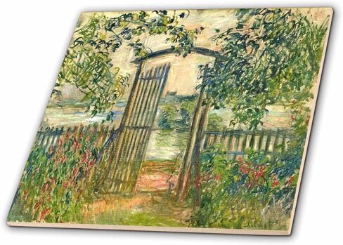 3Drose CT_203866_3 طباعة من Monet Painting The Garden Gate Ceramic Tile ، 8 " in Saudi Arabia
