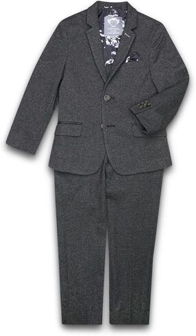 Appaman Boys' Two-Piece Stretchy Mod Suit (Toddler/Little Big Kids), Noir Micro Plaid 8 in Saudi Arabia