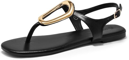 Coutgo Womens Flat Sandals Comfortable Flip Flops Slide Sandals Summer Beach Shoes with Metal Decoration in Saudi Arabia