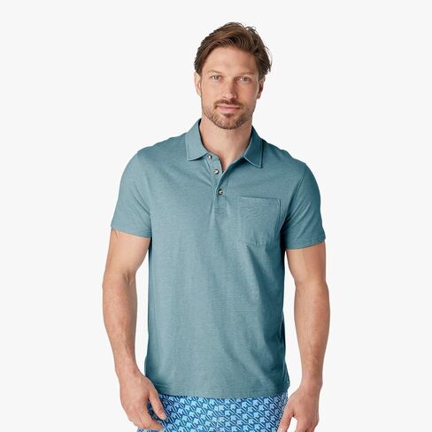 Fair Harbour the Kismet Polo –– Men Transitional Everyday Polo –- وزن النعيم والنسيج Ultrasoft القابل للتنفس ، تمتد 4 اتجاهات in Kuwait