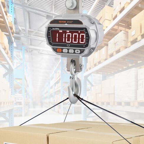 مقياس الرافعة الرقمي VEVOR، 660 رطل/300 كجم، مقياس معلق صناعي عالي التحمل مع علبة من الألومنيوم المصبوب وشاشة LCD، رافعة صغيرة محمولة مع خطافات للمزرعة والصيد وصيد الأسماك في الهواء الطلق والجراج (برتقالي) in Kuwait