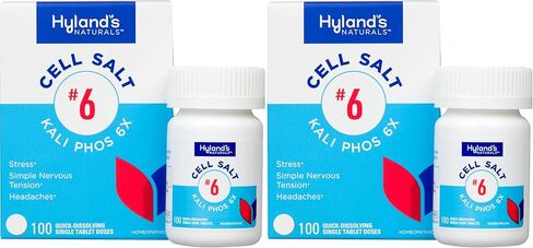 Hyland's No. 6 Cell Salt Kali Phos 6X Tablets, Relief of Headaches, and Simple Nervous Tension, Quick Dissolving Tablets, 100 Count in Kuwait